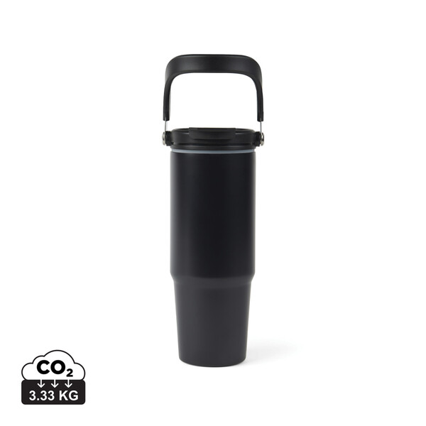 VINGA Eos Trek fľaša z rec. Nehrdz. ocele RCS 880 ml - Čierna / Čierna