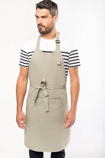 Apron With Pocket In Organic Cotton - White