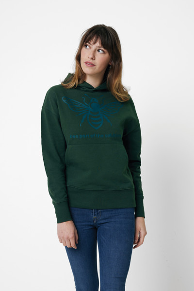 Iqoniq Yoho recycled cotton relaxed hoodie - Forest Green / XXXL