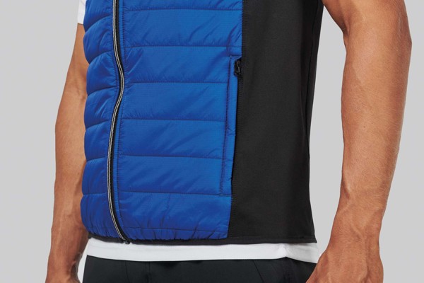 Dual-Fabric Sleeveless Sports Jacket - Dark Royal Blue / Black / XS