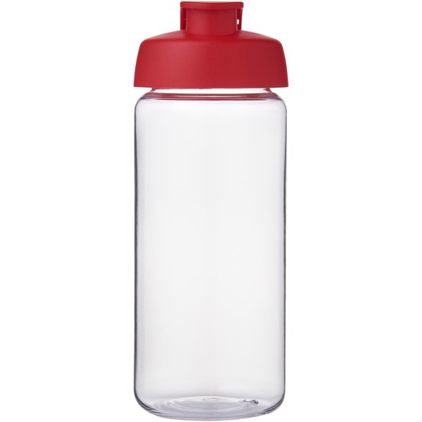 Bouteille de sport H2O Active® Octave Tritan™ de 600 ml avec couvercle à clapet - Translucide / Rouge