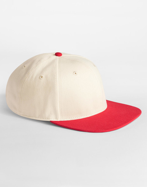 Contrast Flat Peak 6 Panel Cap - Natural / Navy / ONE SIZE