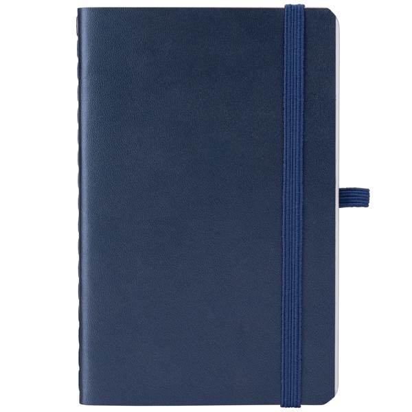 Molière - Couverture souple recyclée Bloc-notes A6 - Bleu marine / Sérigraphie