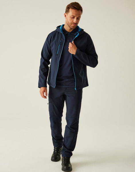 Navigate 2-Layer Hooded Softshell Jacket - Black / Lime Green / 3XL