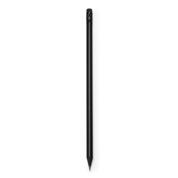 Personalised wooden pencil matt black with eraser