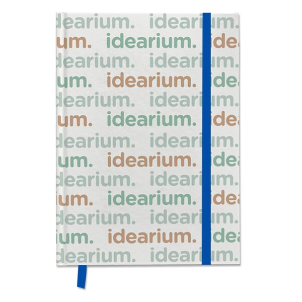 A5 paper hard cover notebook with your design printed sheets - Indigo Blue / Indigo Blue