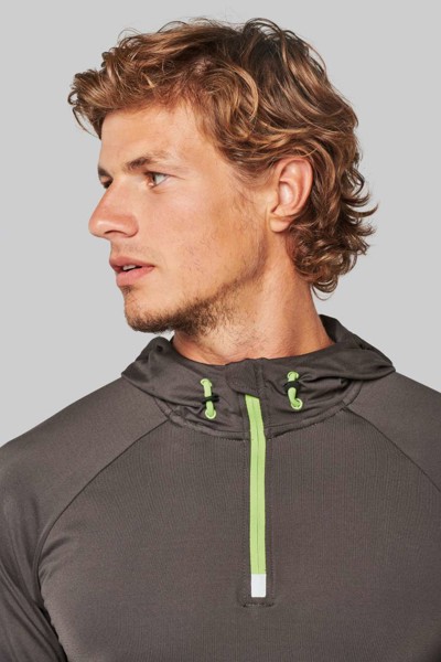 Sportska majica s kapuljačom i patentnim ovratnikom - Crvena / L