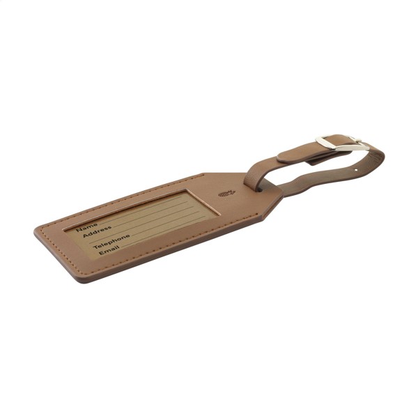 Vegan Pineapple Leather Luggage Tag - Black