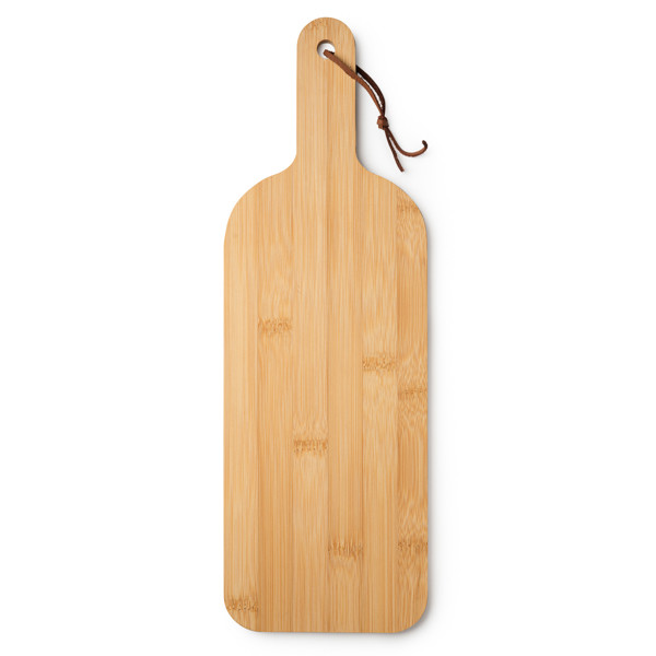 Tabla de cortar personalizada de bambú con mango y cuerda para colgar