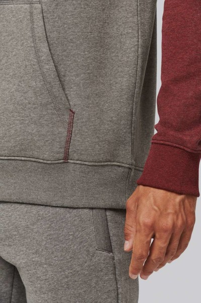 Adult Two-Tone Hooded Sweatshirt - Grey Heather / Sporty Navy / XS