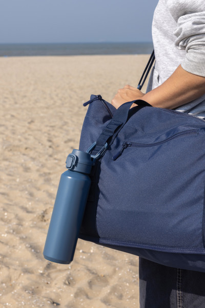 Bouteille de sport  600ML en acier recyclé RCS Via - Bleu Marine