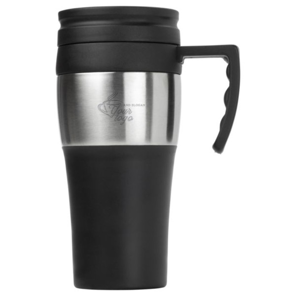 Caneca de viagem em aço inoxidável e PP Karina