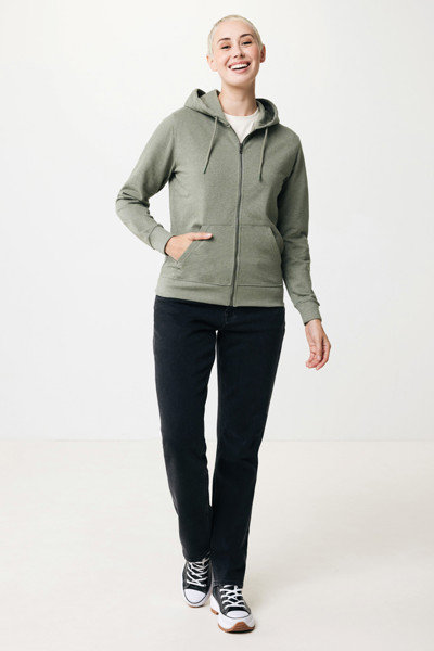 IQONIQ Abisko recycled cotton zip through hoodie - Heather Green / XXXL