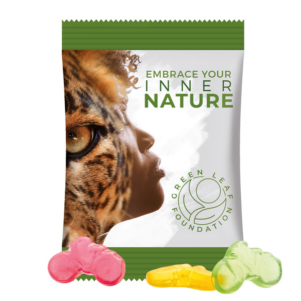 Mini bag 15g, foil white, Trolli fruit jelly gums bicycle
