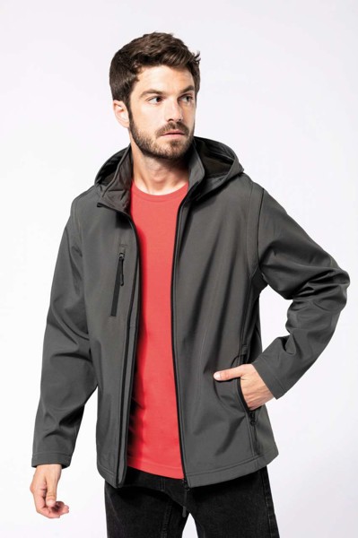 Unisex 3-Layer Softshell Hooded Jacket With Removable Sleeves - Titanium / 5XL