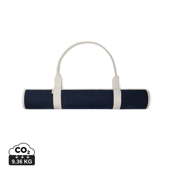 VINGA Volonne AWARE™ recycled canvas strandmat - Blauw / Gebroken Wit