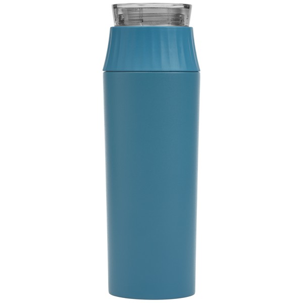 Majesty Recycled Stainless Steel Leakproof Lid Bottle – 590 ml - Steel Blue / Silkscreen