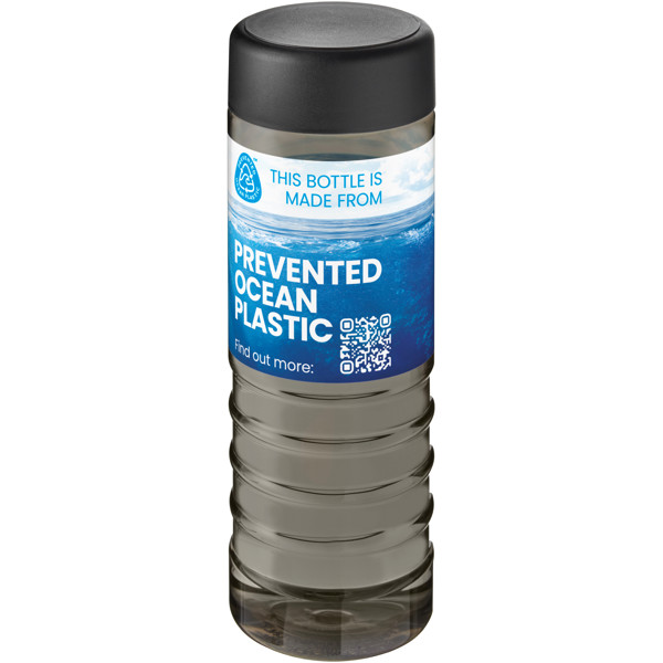 H2O Active® Eco Treble 750 ml screw cap water bottle - Charcoal / Black