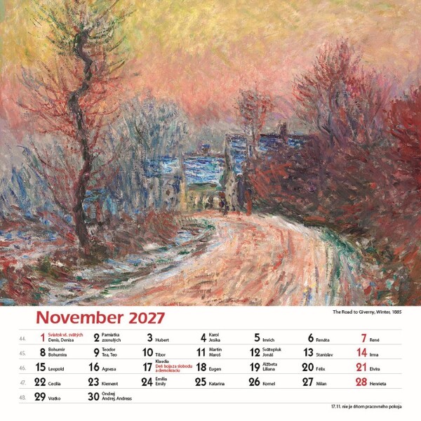 Nástenný Kalendár Claude Monet Štvorec 2027