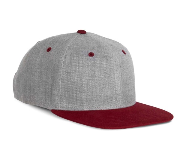 Snapback Cap - 6 Panels - Light Grey Heather / Royal Blue