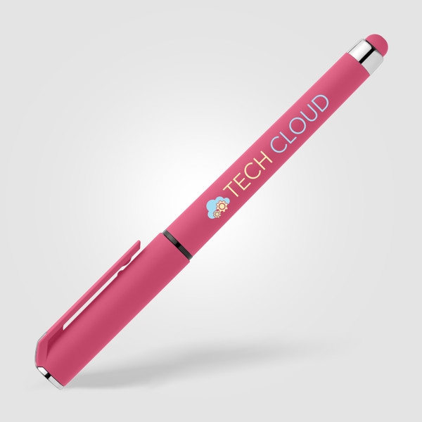 Stylo Islander en plastique recyclé avec grip gel monochrome