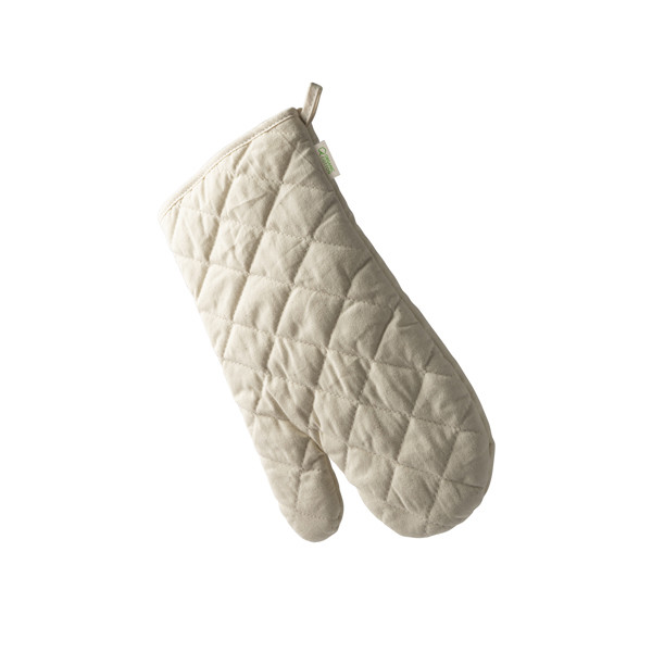 Personalised organic cotton oven mitt with hanging loop