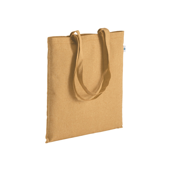 Recycled Cotton Shopping Bag 190 G/M2, Long Handles, 38 X 42 Cm - Yellow