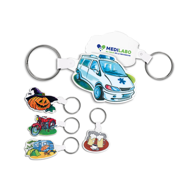 THEMED RIGID KEY-RING - AMBULANCE / Blanc