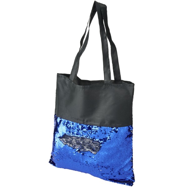 Látková taška s flitry Mermaid - Černá / Modrá