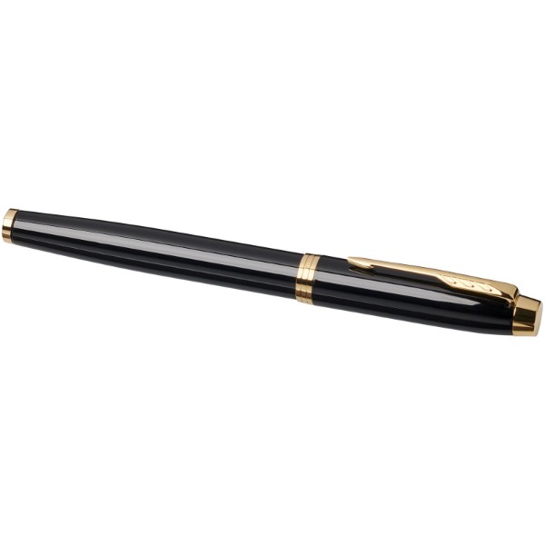 Parker IM fountain pen (blue ink) - Solid Black / Gold