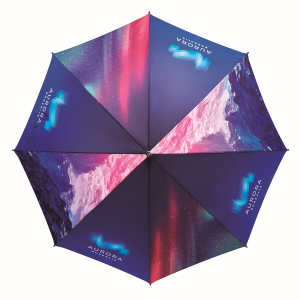 All-over printed ⌀122cm/27″ auto open umbrella with EVA handle - Full colour