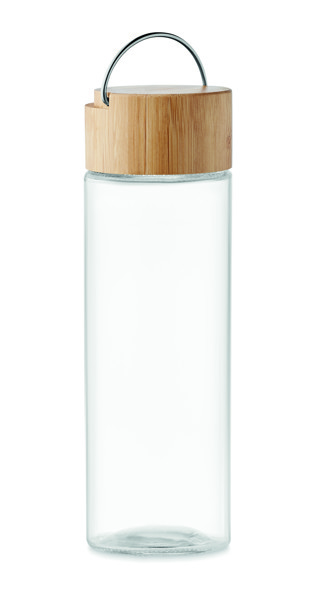 Glass bottle 500ml bamboo lid Ameland