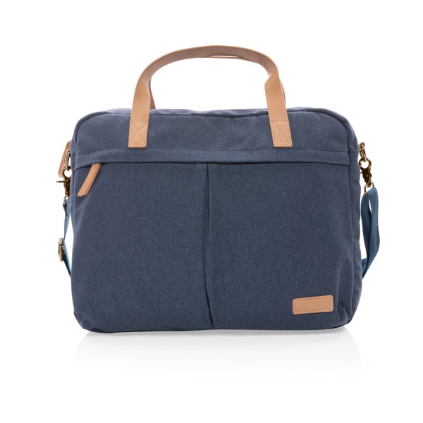 Impact AWARE™ 16 oz. recycled canvas laptop bag - Blue