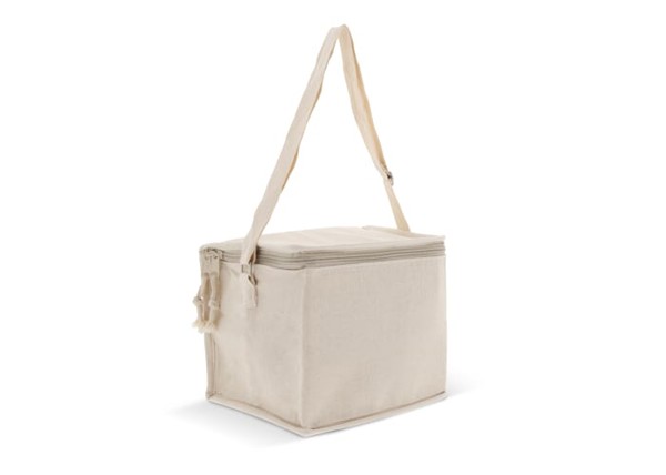 Cooler bag 100% cotton exterior square 22x18x18cm