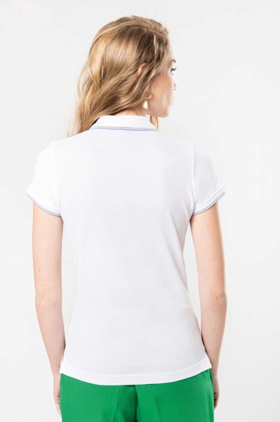 Ženska polo majica kratkih rukava - Bijela / Siva / Plava / XL
