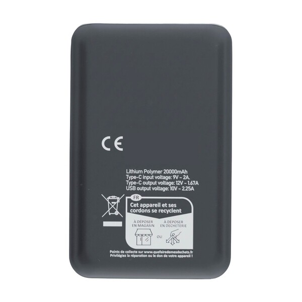 Power bank Rayen | Recycled | 20,000 mAh - black