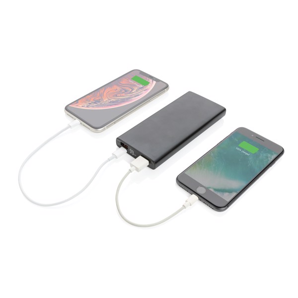 Hliníková 18W PD powerbanka 10 000 mAh - Černá