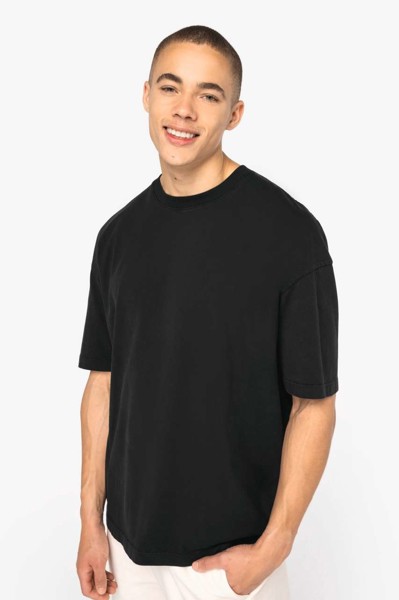 Men's Washed Effect Oversized T-Shirt - Washed Black / S