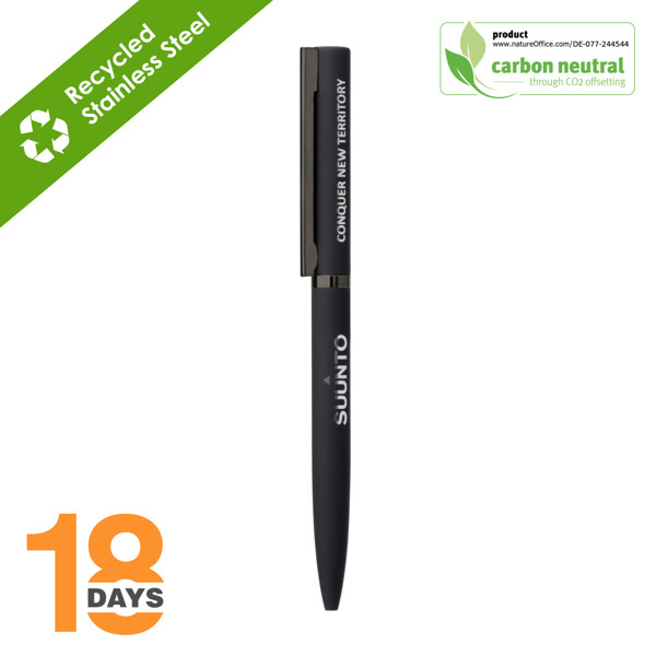 Sari Twist Black Metal Ball Pen Stock Fran / Black Rubber / Matte Black