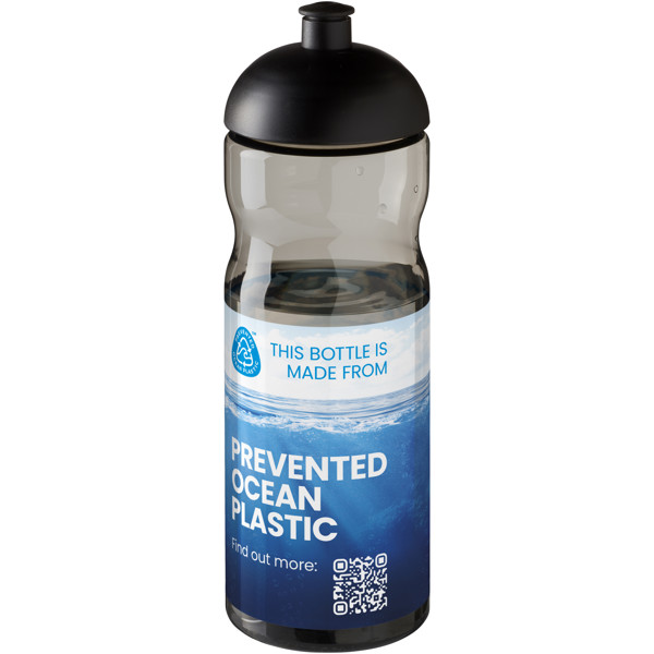 Športová fľaša H2O Eco 650 ml s kupolovitým uzáverom - Uhľová / Jednofarebná čierna