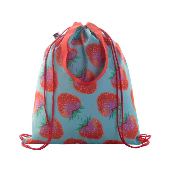 Sac à cordon personnalisé CreaDraw Shop RPET - Rouge / Blanc
