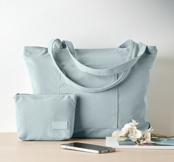 Sztruksowa duża torba Cordy G - Baby Blue