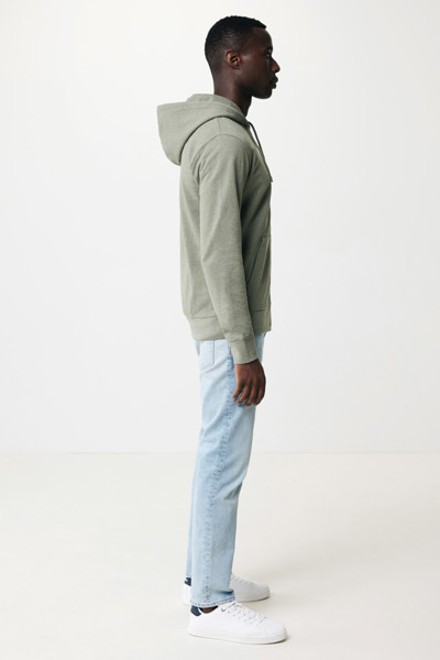 IQONIQ Abisko recycled cotton zip through hoodie - Heather Green / XXXL