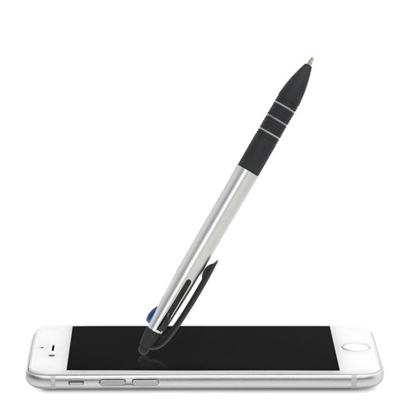 3 colour ink pen with stylus Multipen - Silver