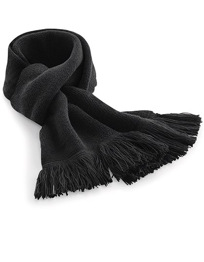 Classic Knitted Scarf - Black / 152 x 18 cm