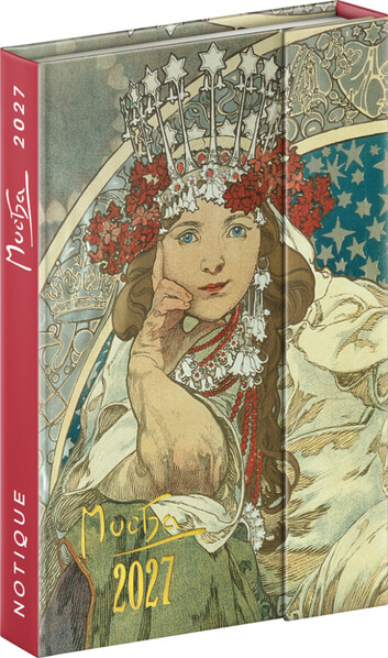 Notique Týdenní Magnetický Diář Alfons Mucha 2027, 11 x 16 cm - Východní