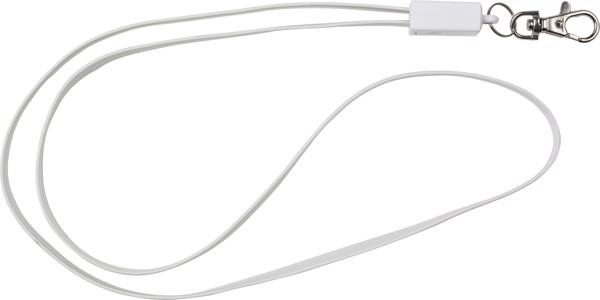 Lanyard TPE com cabo carregador Marguerite - branco