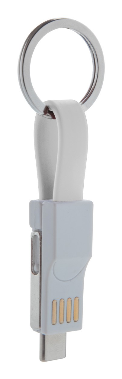 Keyring Usb Charger Cable Hedul - White