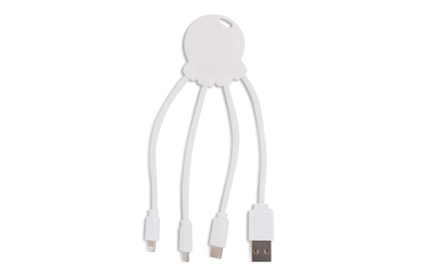 Xoopar Eco charging cable, recycled plastic, RPET - White