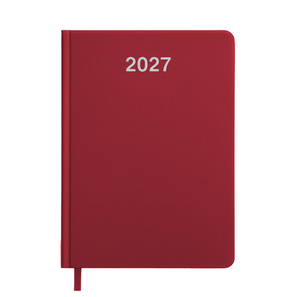 Agenda Settimanale 2027. Copertina Rigida In Cartoncino Laminato Opaco. - Bordeaux